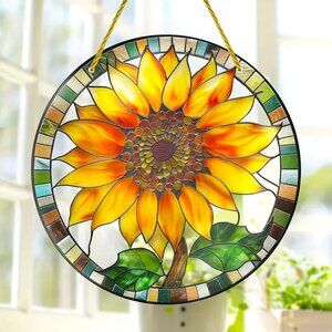 Suncatcher Sunflower Hanging Window Decor Art Flower Colorful In/Outdoor Bright